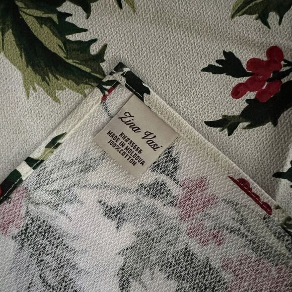 Zina Vasi Christmas Poinsettia Holly Berry Napkins Placemats & Tea Towels Lot - Picture 15 of 15